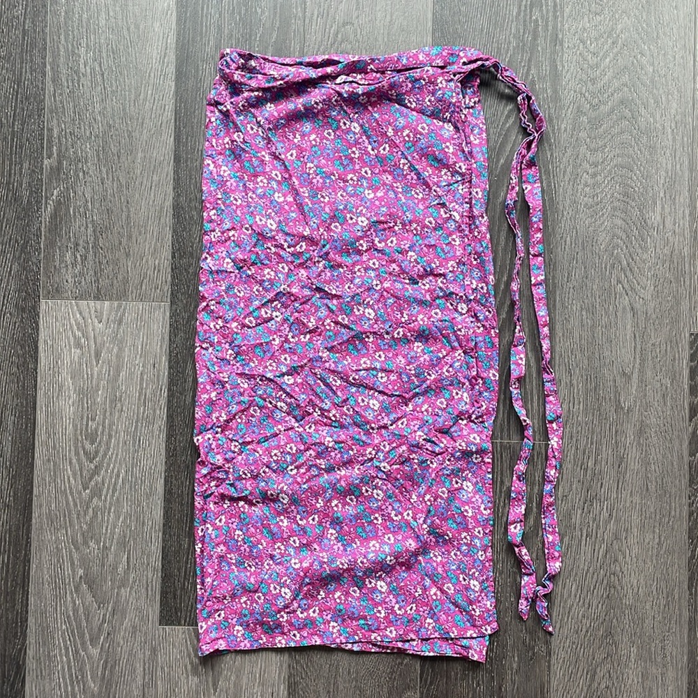 J. Crew Pink Floral Swim Sarong